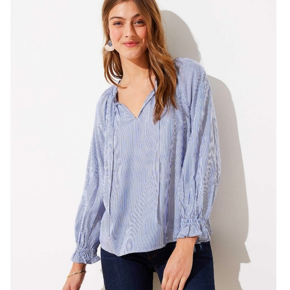 LOFT Tops - Loft Striped Peplum Back Top